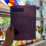 Vintage Semi-Opaque Purple Bullseye Sheet Glass Colorado Glassworks