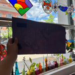 Vintage Semi-Opaque Purple Bullseye Sheet Glass Colorado Glassworks