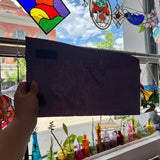 Vintage Semi-Opaque Purple Bullseye Sheet Glass Colorado Glassworks