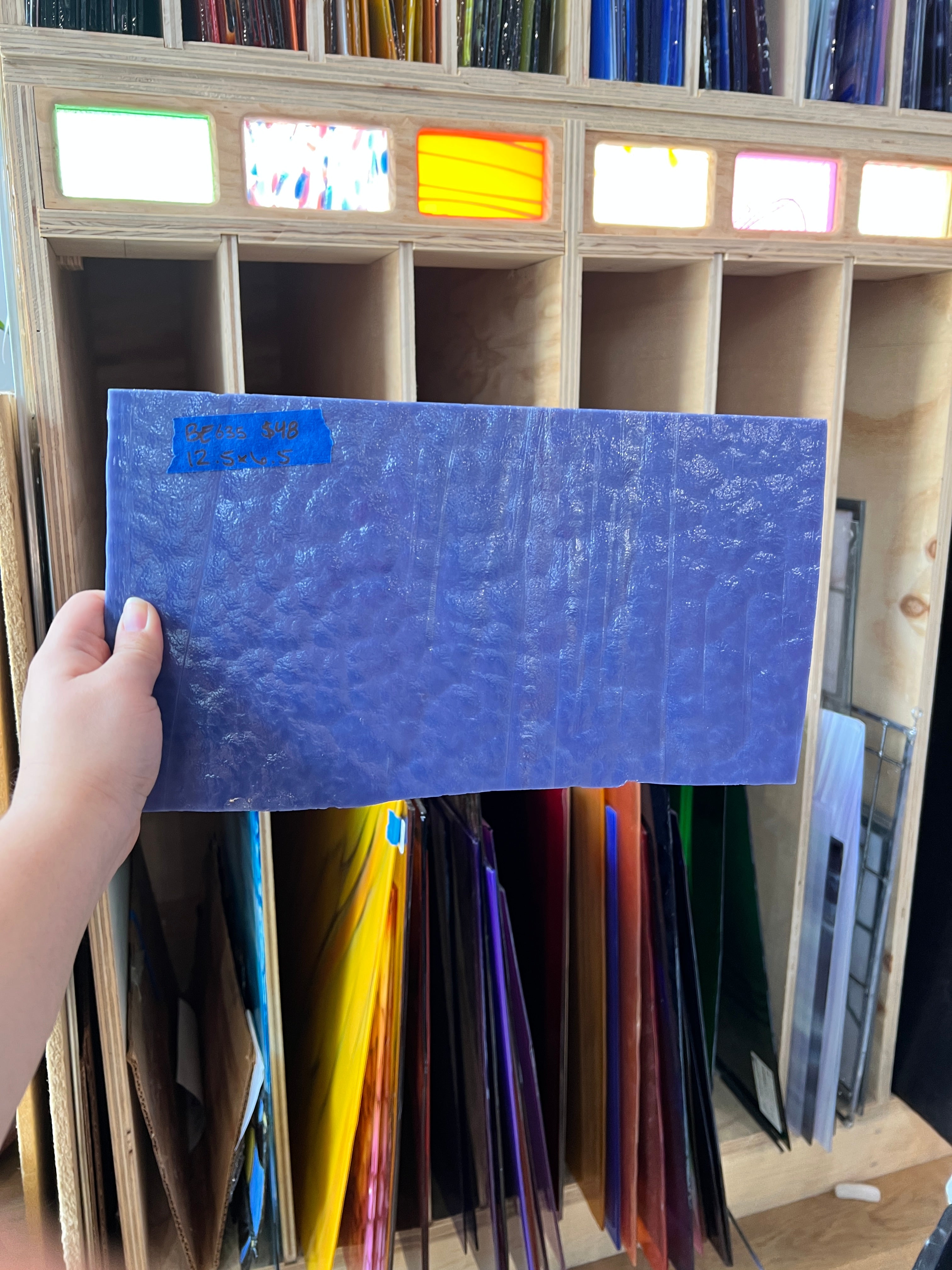 Vintage Semi-Opaque Purple Bullseye Sheet Glass Colorado Glassworks BE636 (8x7in)