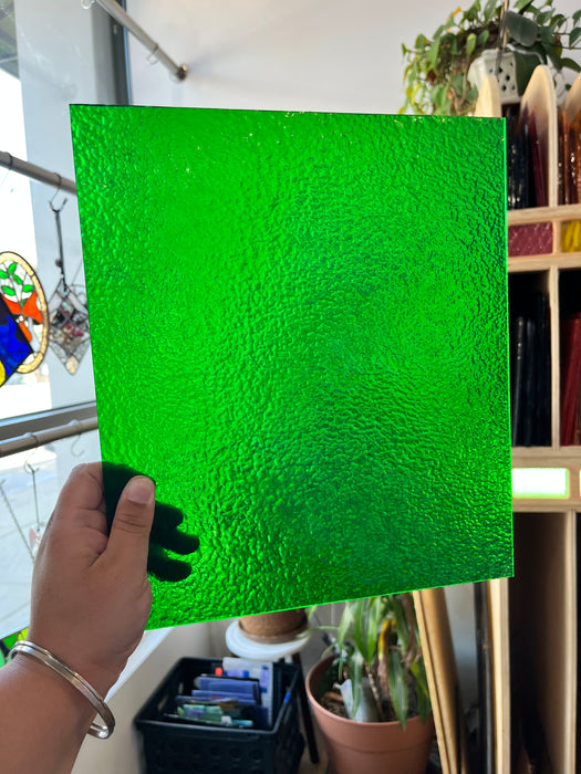 Green Vintage Textured Glass (S) Sheet Glass Colorado Glass Works A