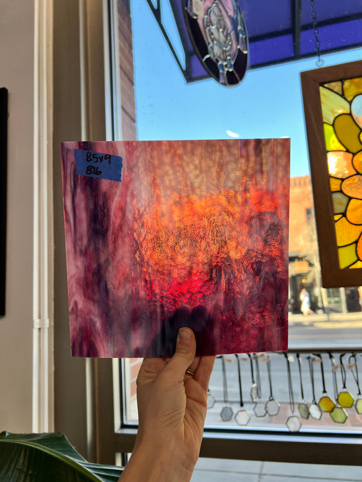 Pink Purple White Vintage Bullseye Mixed Sheet Glass Colorado Glassworks