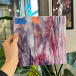 Pink Purple White Vintage Bullseye Mixed Sheet Glass Colorado Glassworks 8.5x9in (BE-39339309)