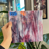 Pink Purple White Vintage Bullseye Mixed Sheet Glass Colorado Glassworks 8.5x9in (BE-39339309)