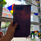 Vintage Semi-Opaque Purple Bullseye Sheet Glass Colorado Glassworks