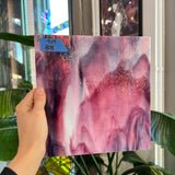 Pink Purple White Vintage Bullseye Mixed Sheet Glass Colorado Glassworks 9x9in (BE-39273773)