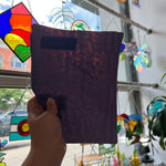 Vintage Semi-Opaque Purple Bullseye Sheet Glass Colorado Glassworks