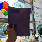 Vintage Semi-Opaque Purple Bullseye Sheet Glass Colorado Glassworks