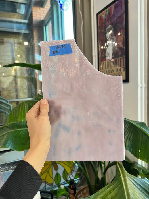 Vintage Mauve Rippled Wavy Glass Sheet Glass Colorado Glassworks