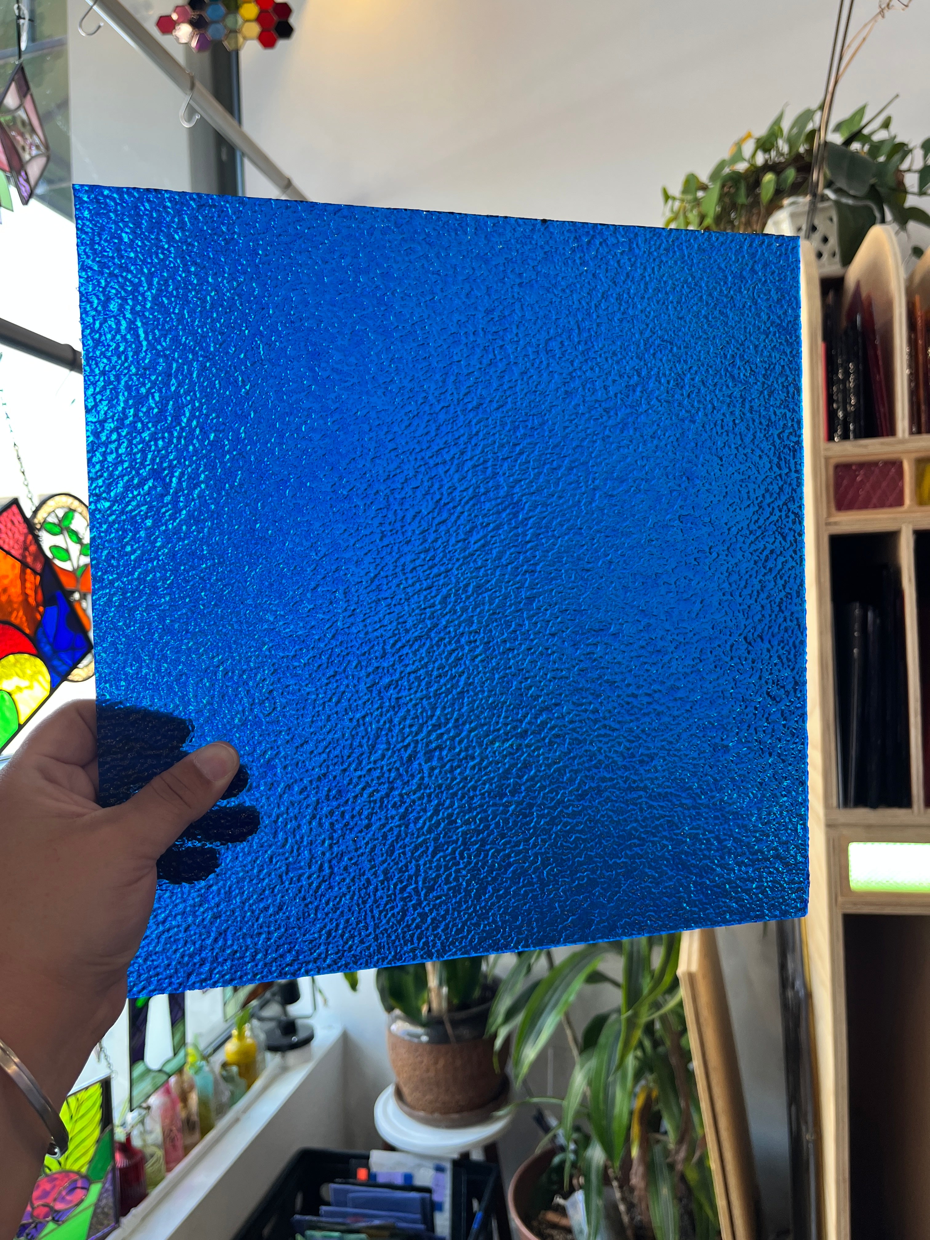 Deep Blue Transparent with Texture (S) Sheet Glass Kokomo