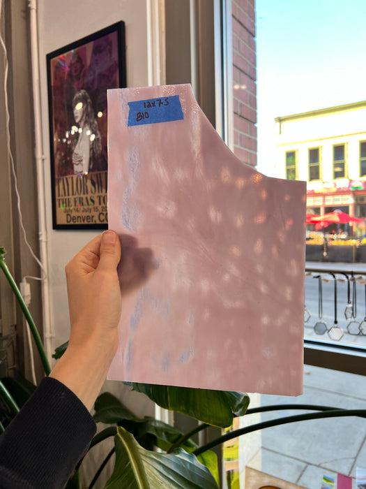 Vintage Mauve Rippled Wavy Glass Sheet Glass Colorado Glassworks