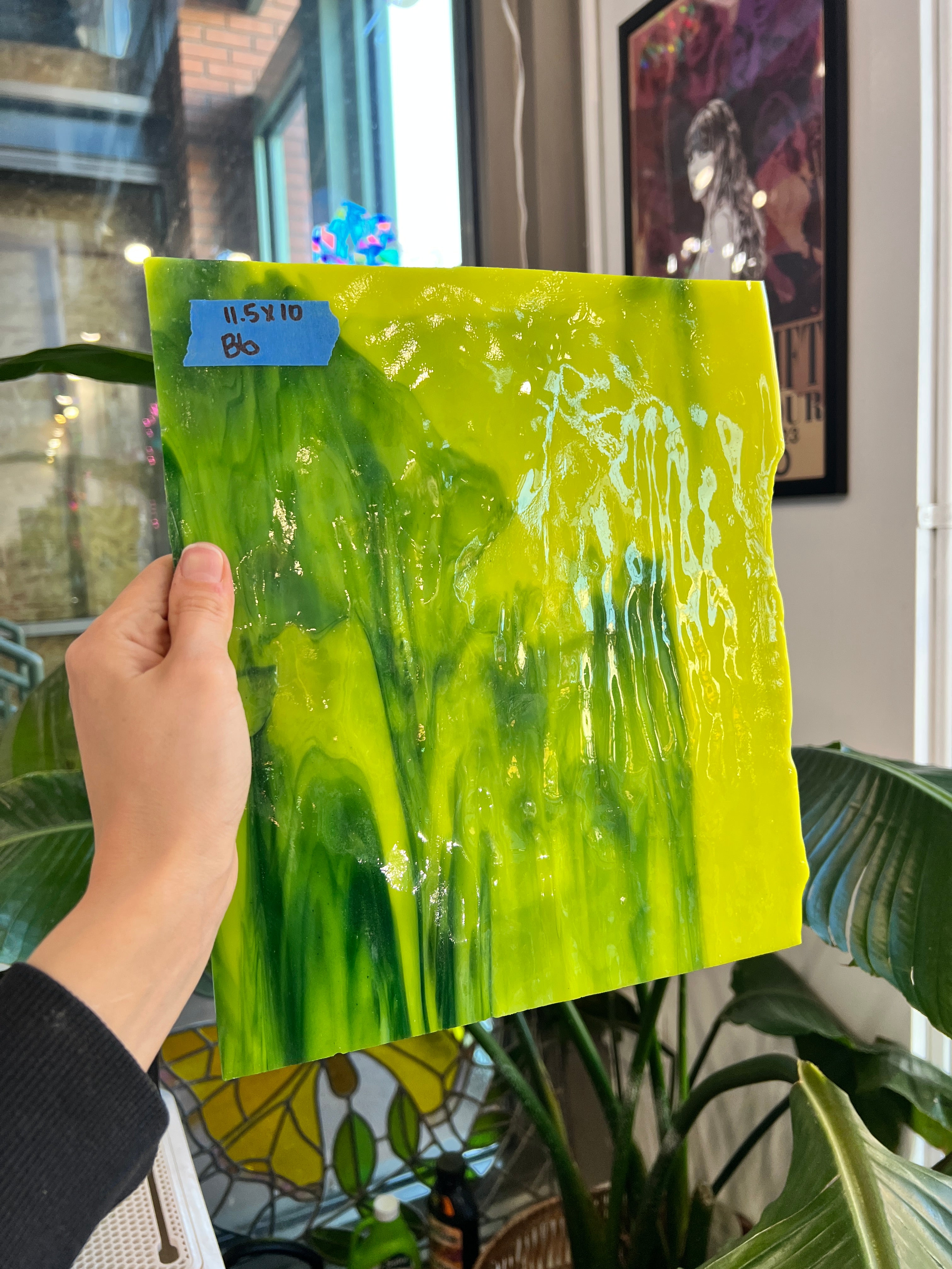 Yellow Green Aventurine Bullseye Sheet Glass Colorado Glassworks