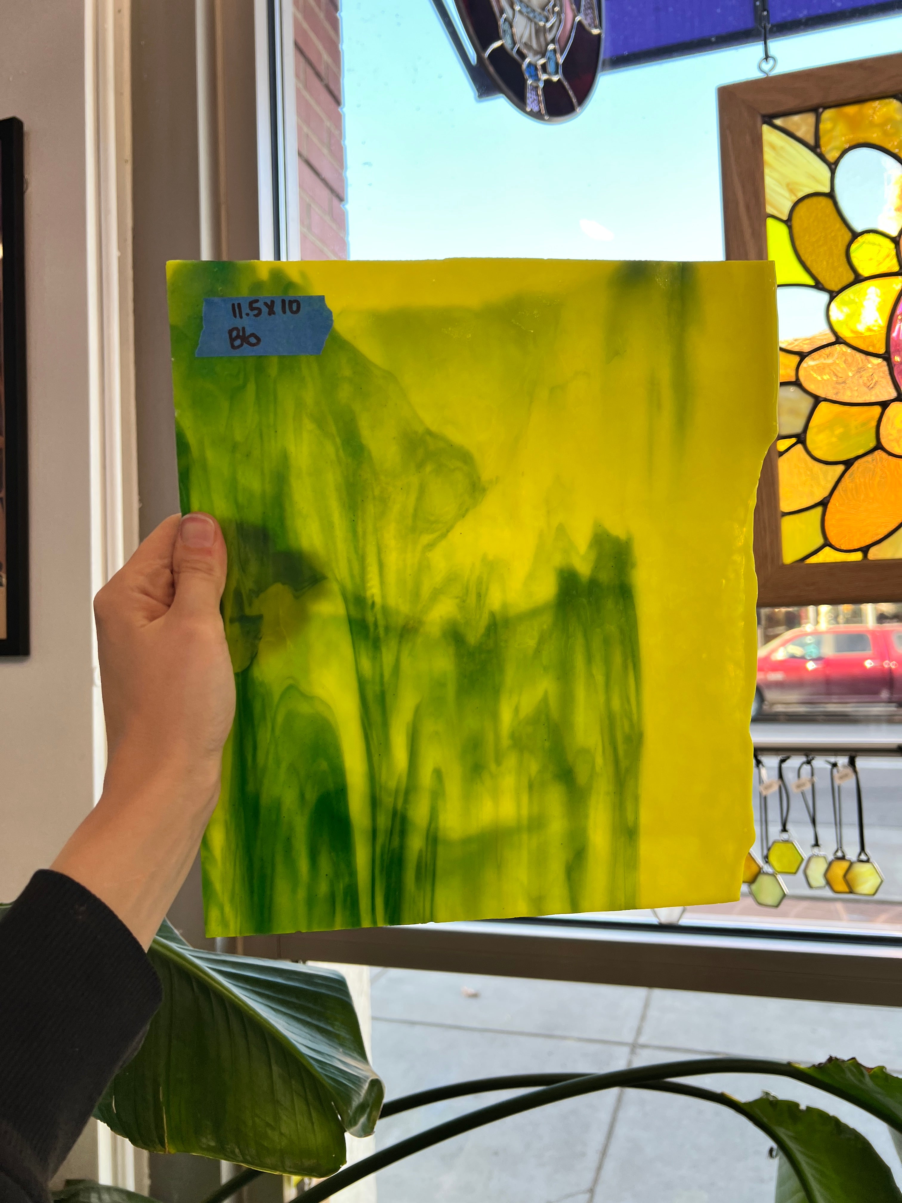 Yellow Green Aventurine Bullseye Sheet Glass Colorado Glassworks