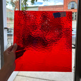 Ruby Red Rough Rolled Transparent Oceanside Fusible 96 COE (152RRF) Sheet Glass Colorado Glassworks