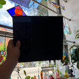 Vintage Opaque Black Bullseye Sheet Glass Colorado Glass Works
