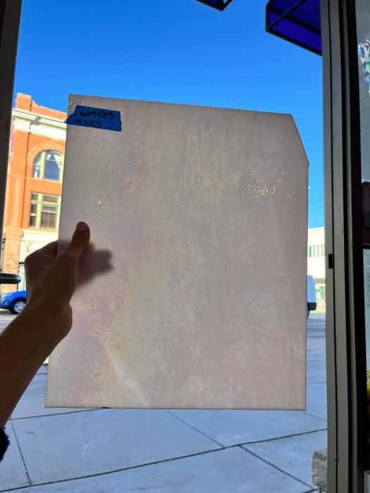 White Iridescent Wissmach Fusible 96 COE Sheet Glass Unknown