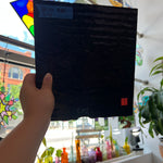 Vintage Opaque Black Bullseye Sheet Glass Colorado Glass Works