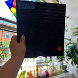 Vintage Opaque Black Bullseye Sheet Glass Colorado Glass Works