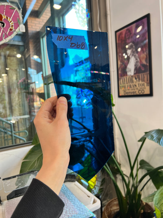 Blue on Clear Flash Glass Sheet Glass Colorado Glassworks