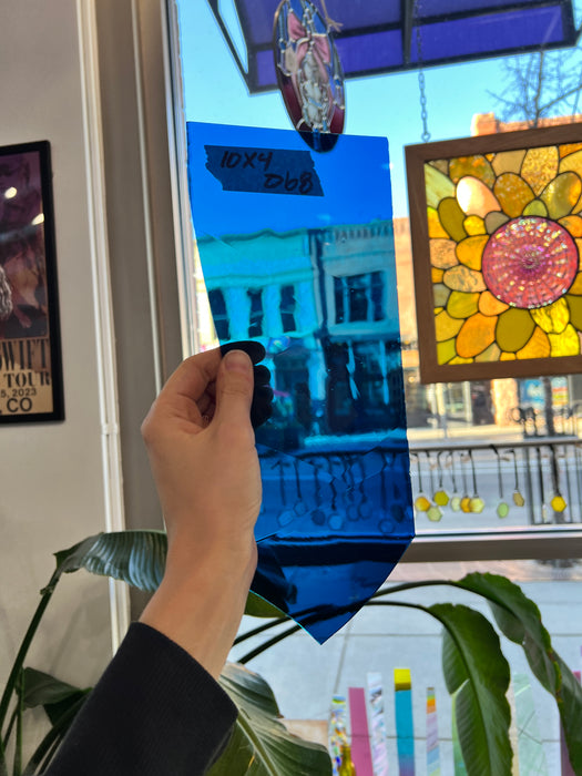 Blue on Clear Flash Glass Sheet Glass Colorado Glassworks