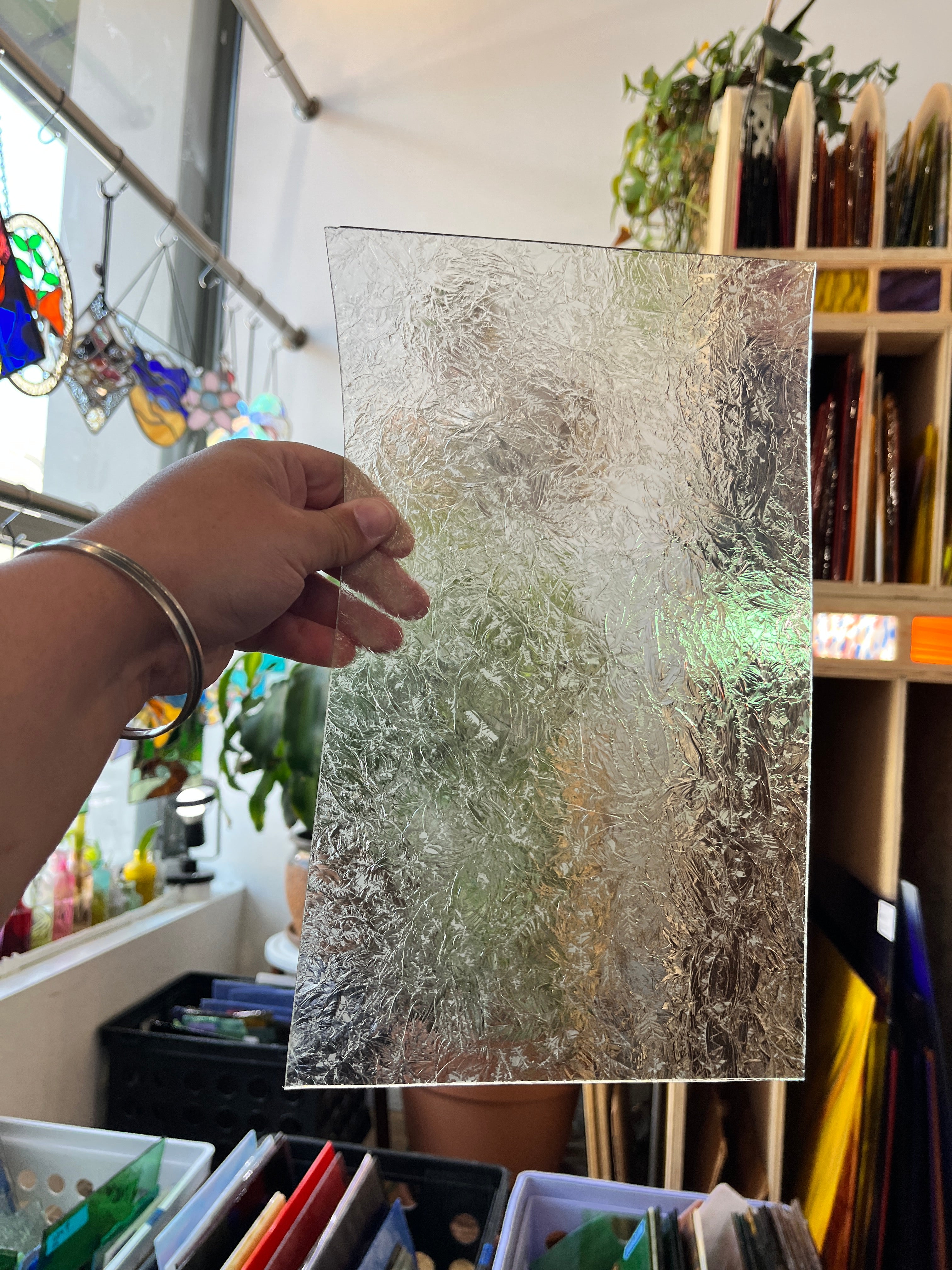 Clear Glue Chip Texture (S) Sheet Glass Colorado Glassworks D