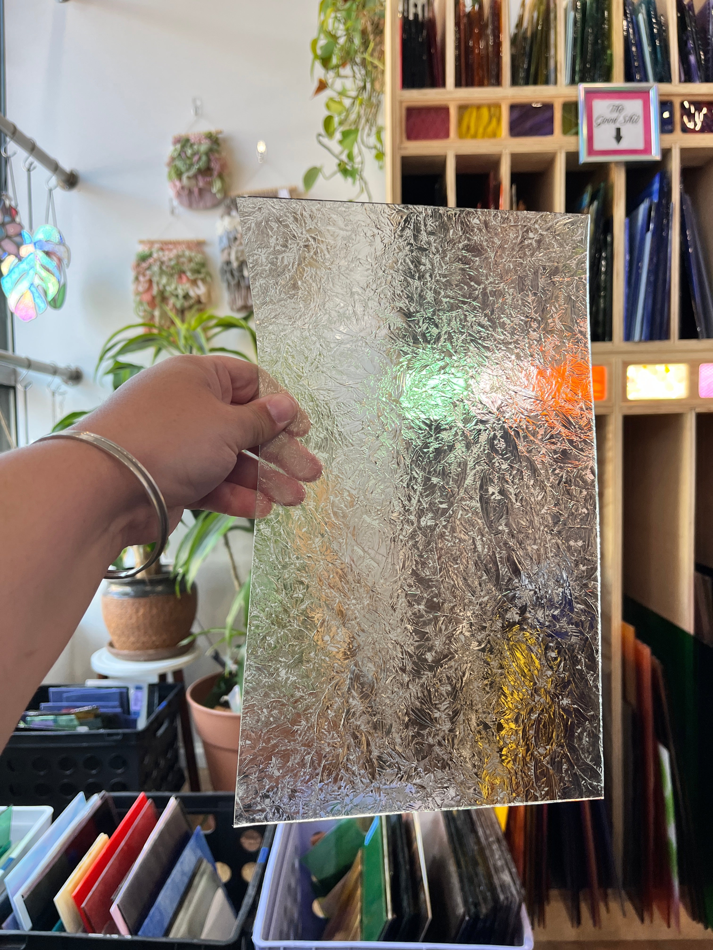 Clear Glue Chip Texture (S) Sheet Glass Colorado Glassworks C