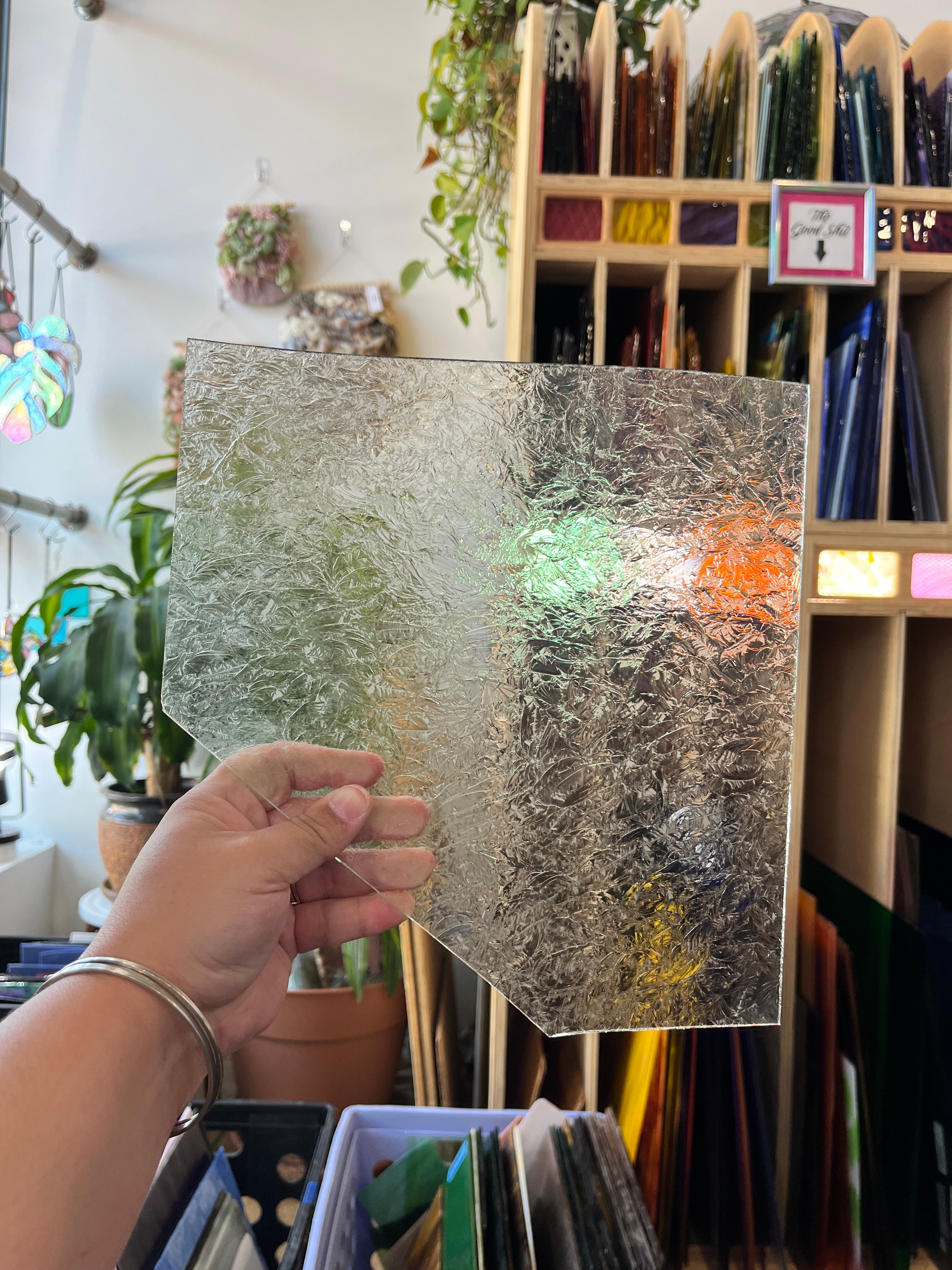 Clear Glue Chip Texture (S) Sheet Glass Colorado Glassworks A