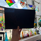 Vintage Opaque Black Bullseye Sheet Glass Colorado Glass Works