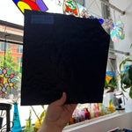 Vintage Opaque Black Bullseye Sheet Glass Colorado Glass Works