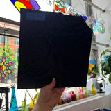 Vintage Opaque Black Bullseye Sheet Glass Colorado Glass Works