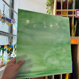 White and Green Opaque Wisps Kokomo (S) Sheet Glass Colorado Glass Works C