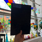 Vintage Opaque Black Bullseye Sheet Glass Colorado Glass Works