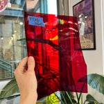 Red Mouth Blown Glass on Clear Flash Fremont (Copy) Sheet Glass Colorado Glass Works 9.5x6in (FR-45172013)