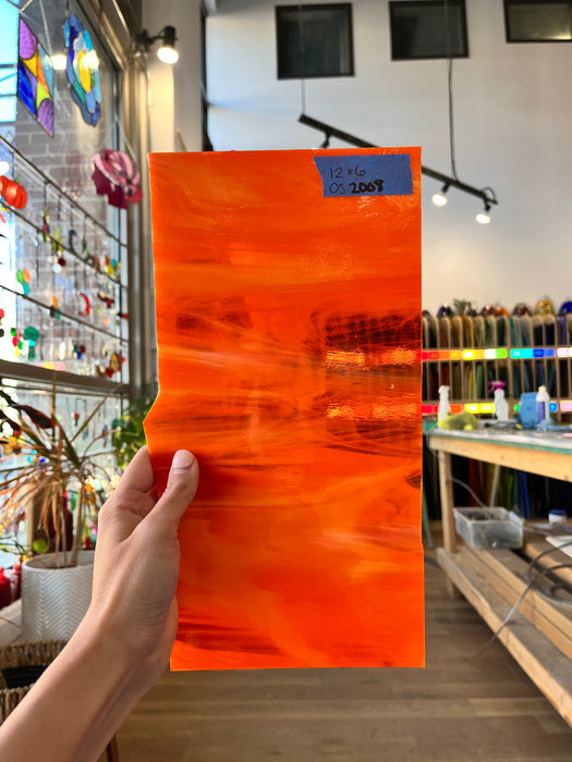 Orange Wispy Oceanside Sheet Glass Colorado Glass Works