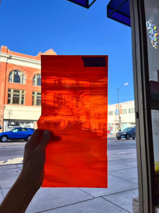 Orange Wispy Oceanside Sheet Glass Colorado Glass Works