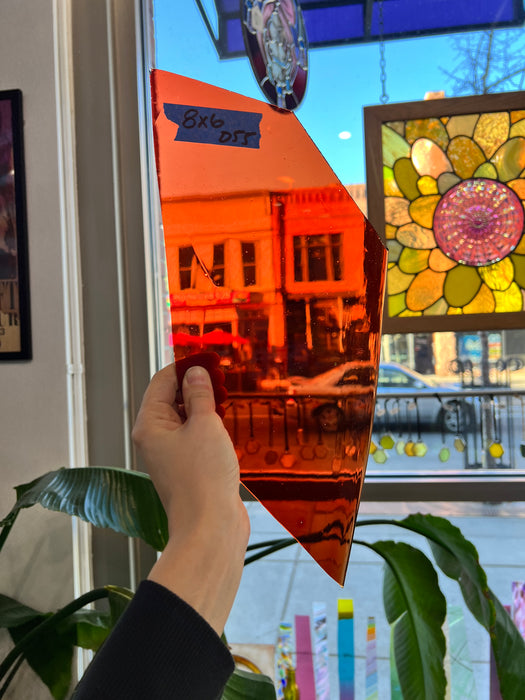 Orange Transparent Mouth Blown Glass Sheet Glass Colorado Glassworks
