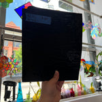 Vintage Opaque Black Bullseye Sheet Glass Colorado Glass Works