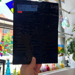 Vintage Opaque Black Bullseye Sheet Glass Colorado Glass Works