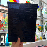 Vintage Opaque Black Bullseye Sheet Glass Colorado Glass Works