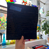 Vintage Opaque Black Bullseye Sheet Glass Colorado Glass Works