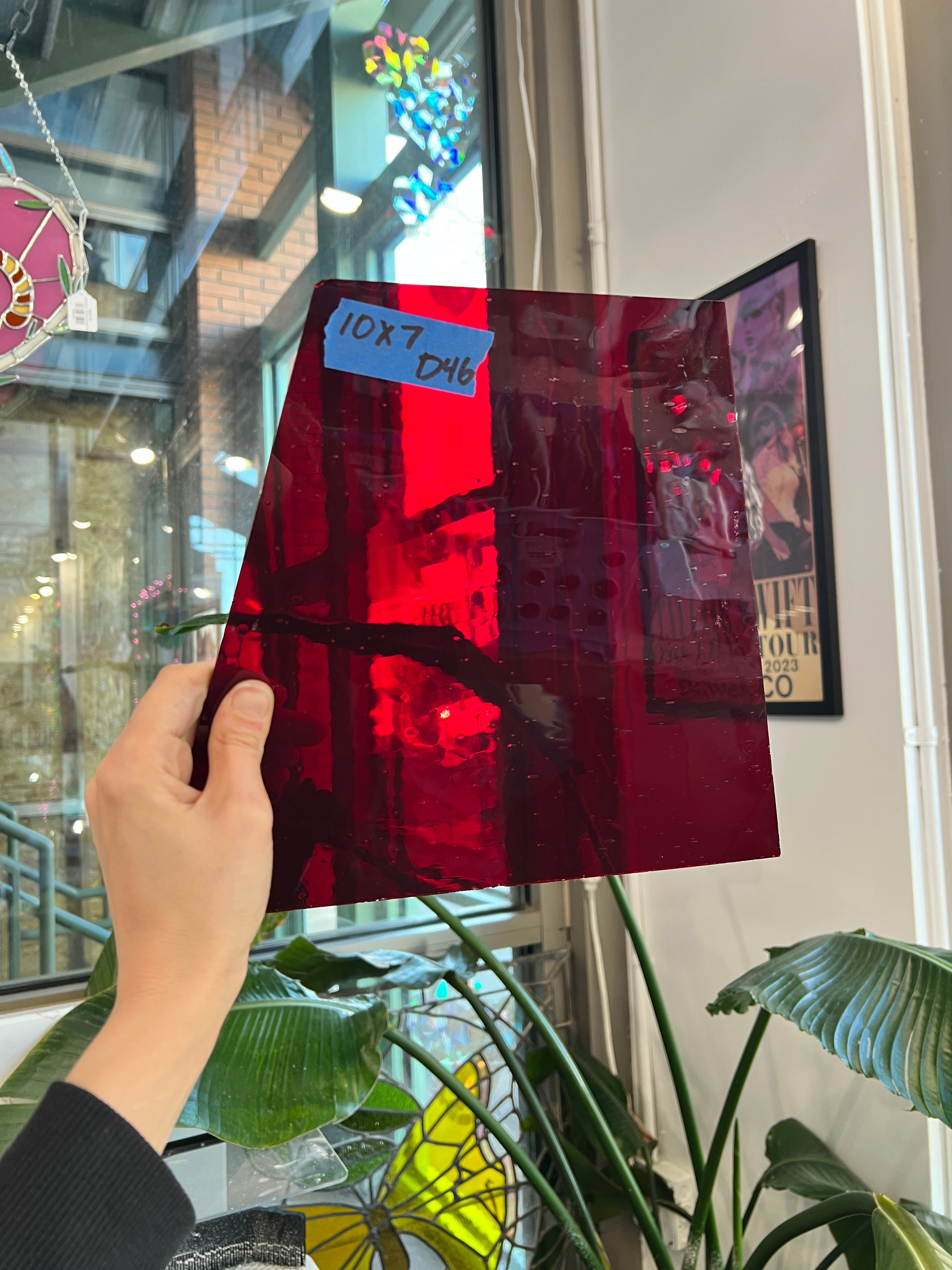 Red on Yellow Flash Glass Sheet Glass Colorado Glassworks