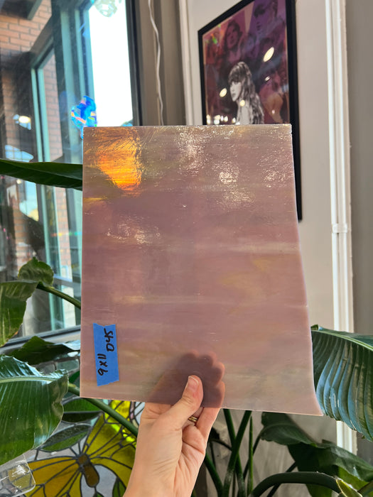 Mauve Purple Amber Kokomo Sheet Glass Kokomo