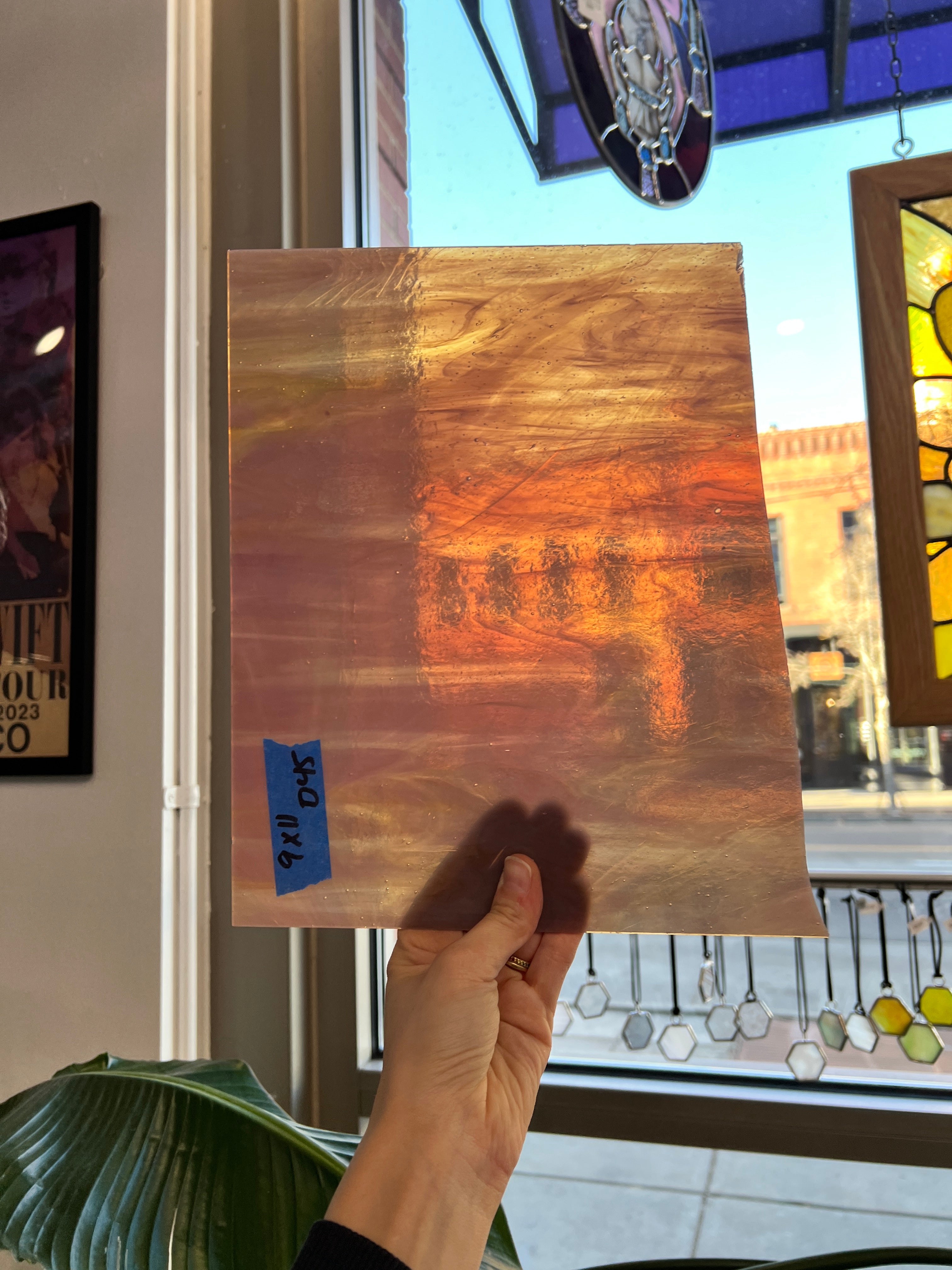 Mauve Purple Amber Kokomo Sheet Glass Kokomo