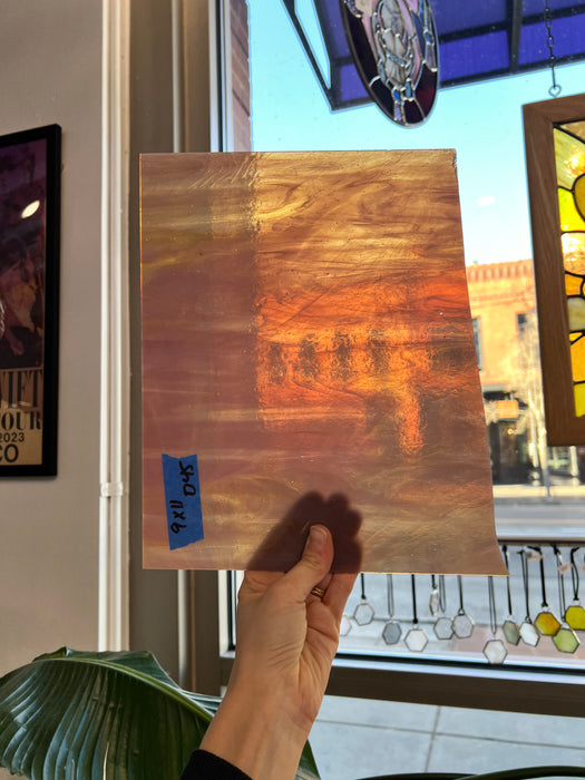 Mauve Purple Amber Kokomo Sheet Glass Kokomo