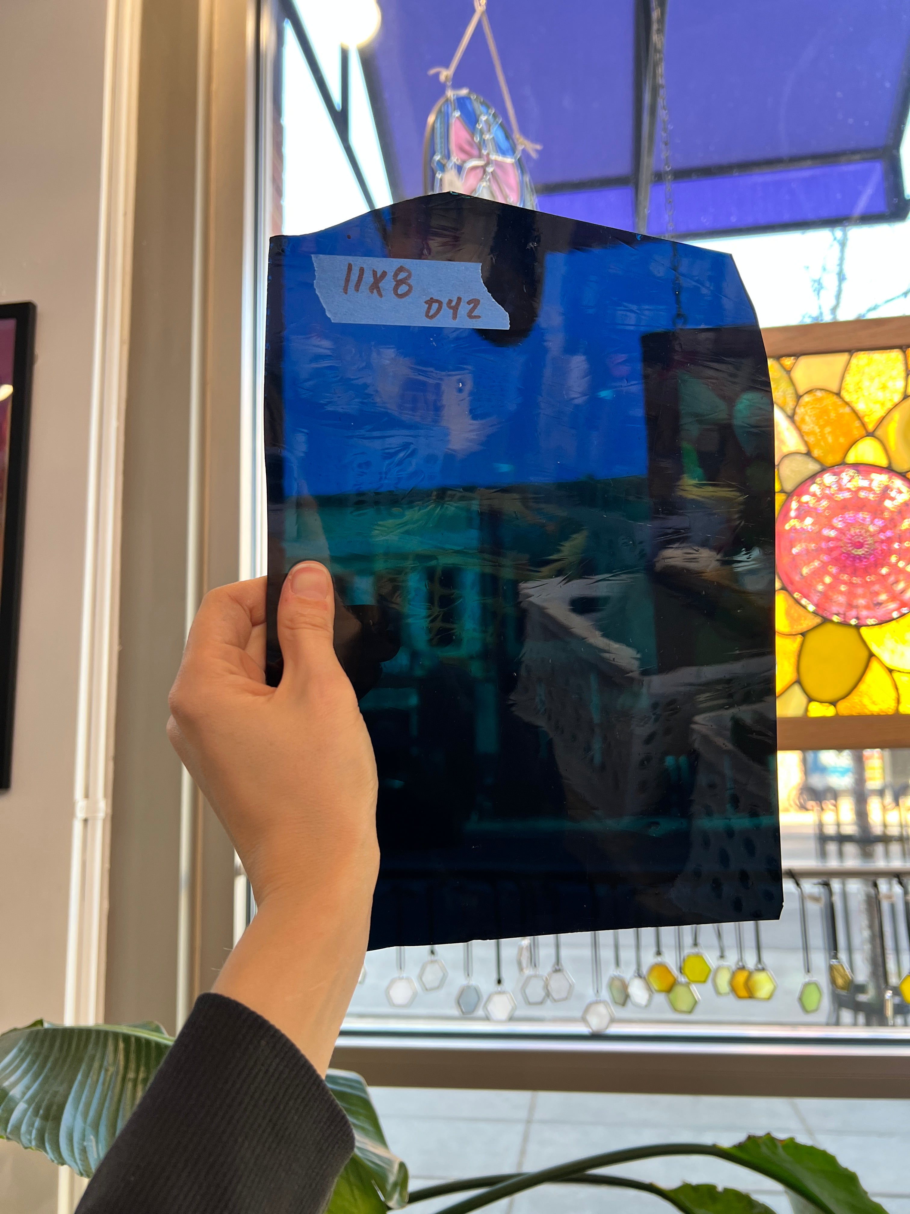 Dark Blue Mouth Blown Sheet Glass Colorado Glassworks