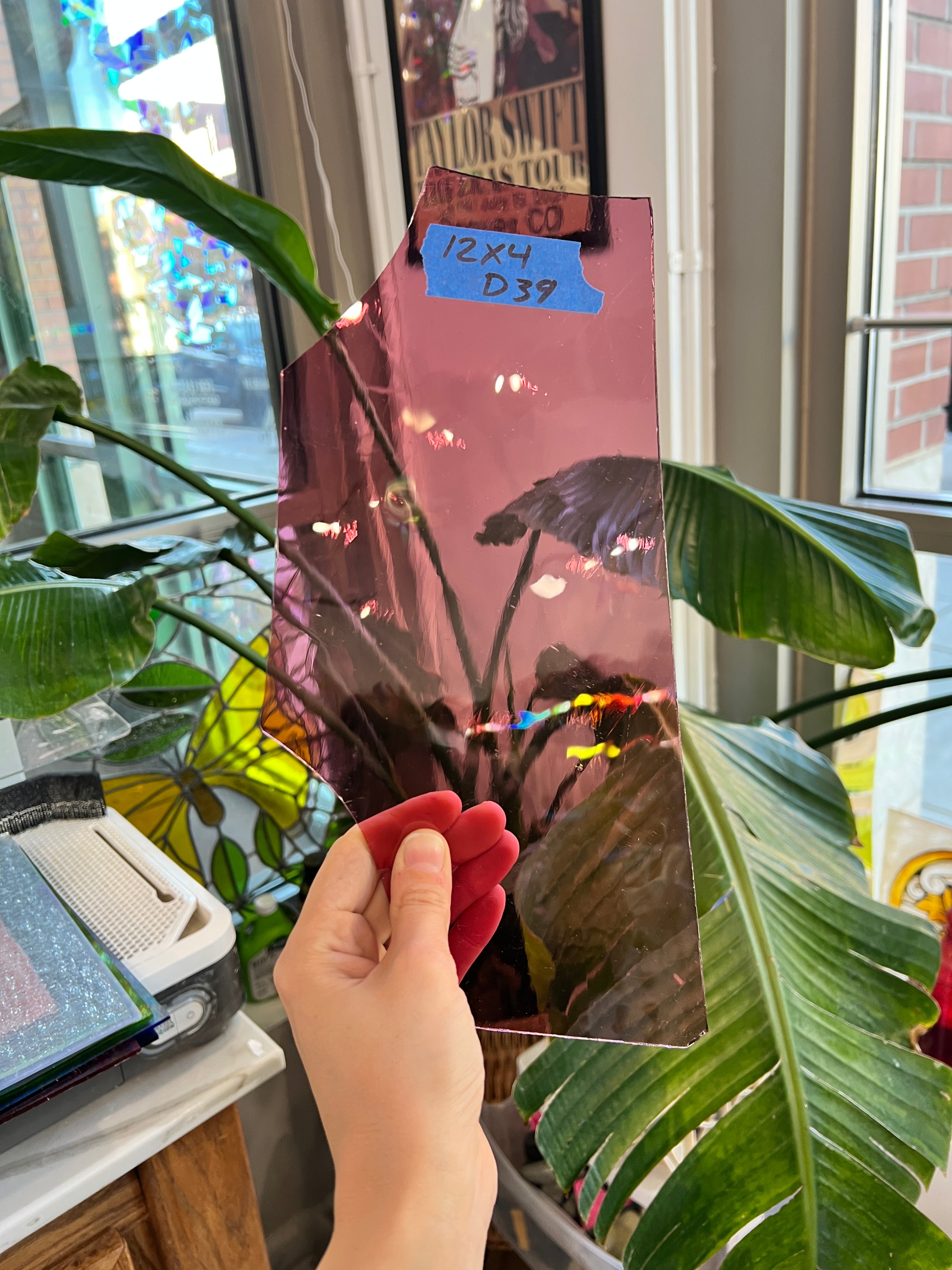 Transparent Hot Pink Desag Flash Glass Sheet Glass Colorado Glassworks 12x4in (DS-71075629)