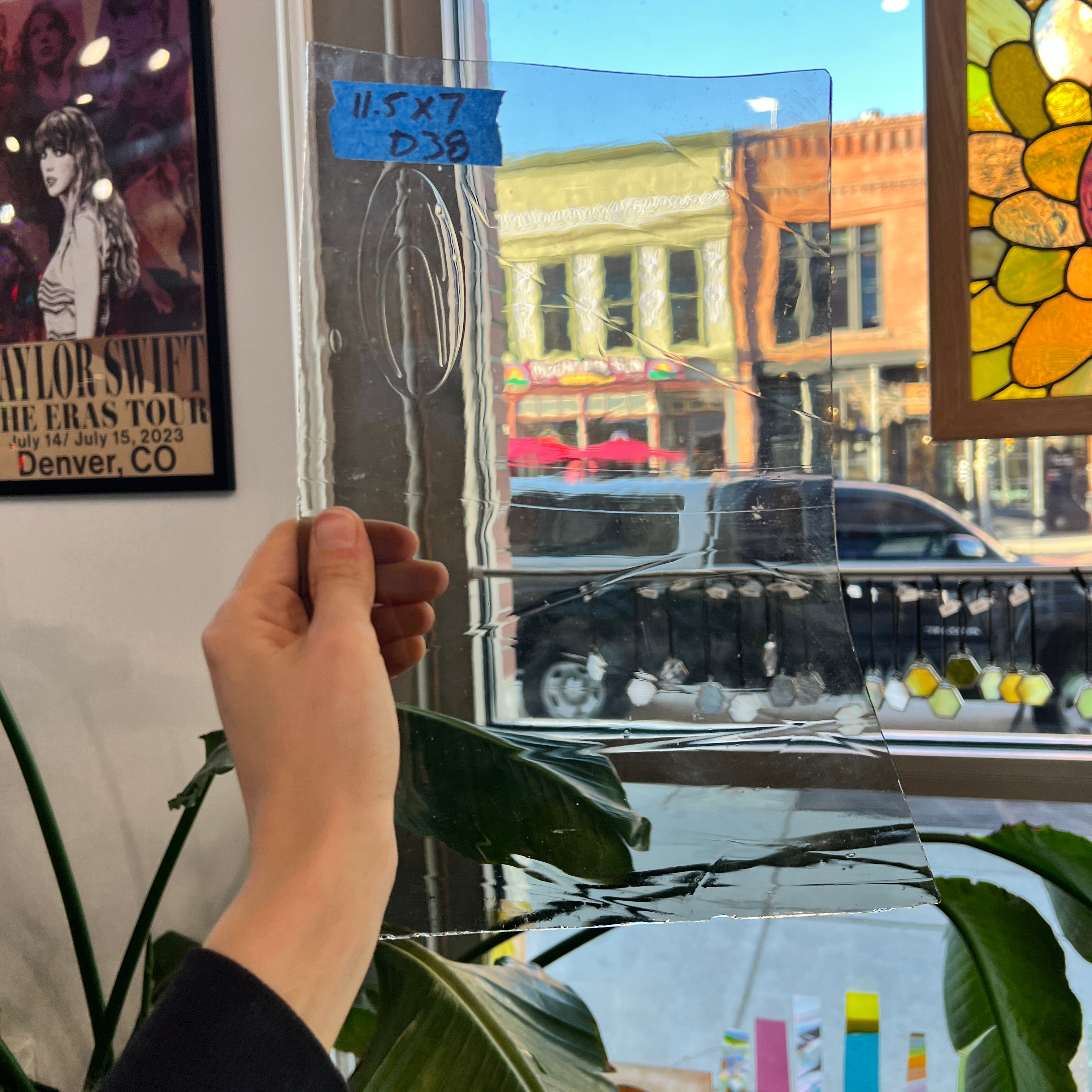 Grey Clear Mouth Blown Sheet Glass Colorado Glassworks