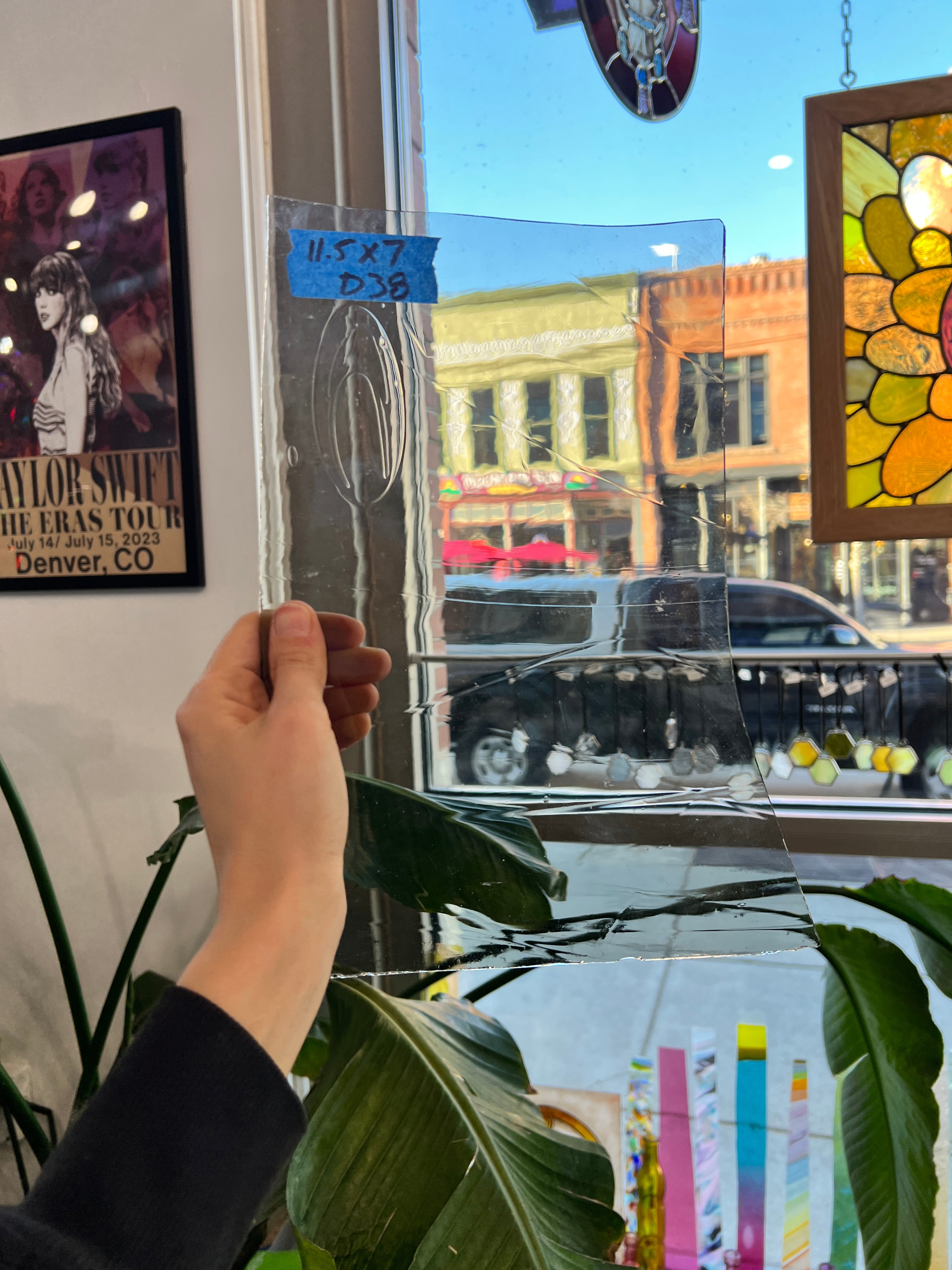 Grey Clear Mouth Blown Sheet Glass Colorado Glassworks