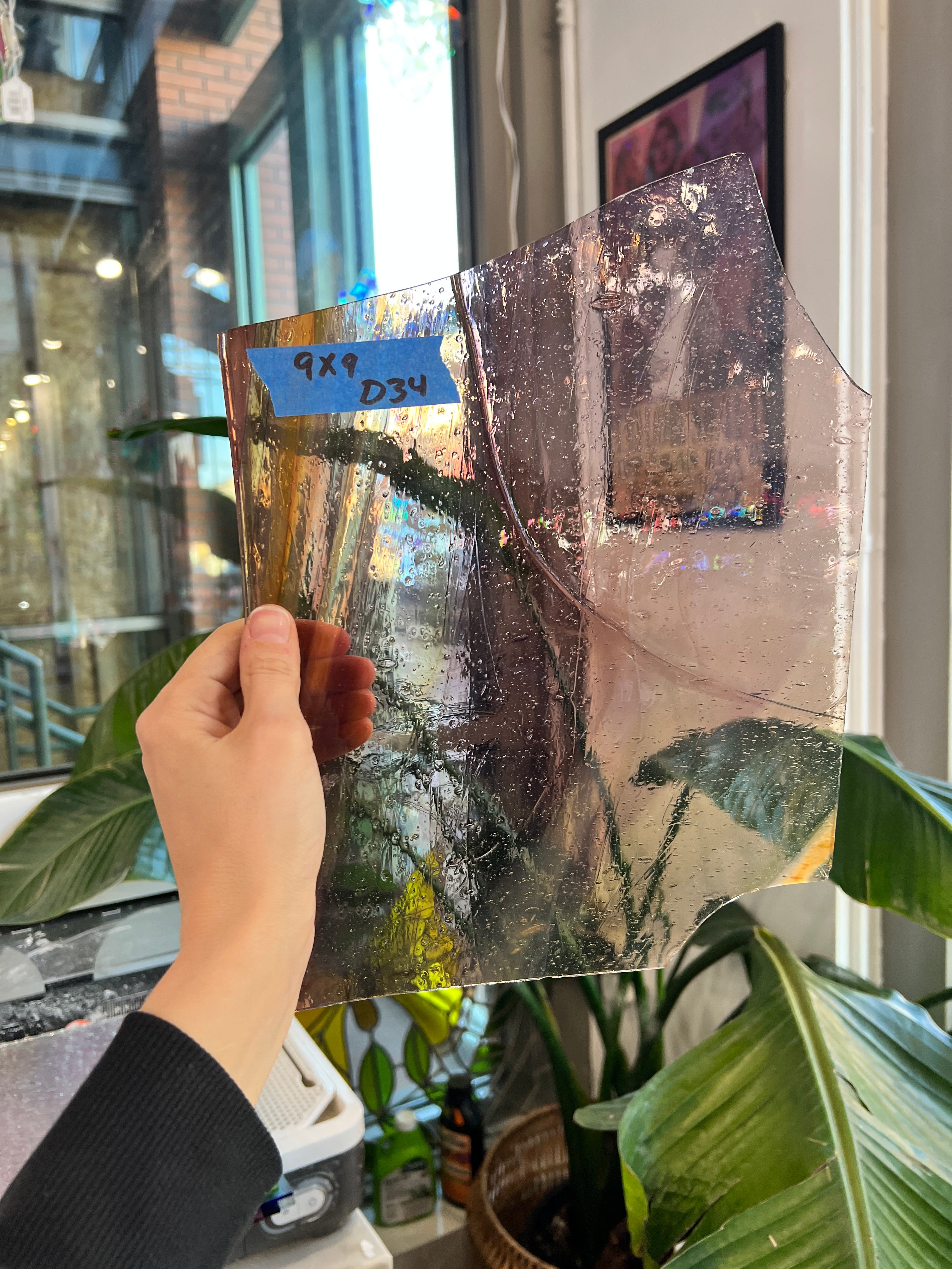 Vintage Multicolored AC Fischer Mouth Blown Glass Sheet Glass Colorado Glassworks