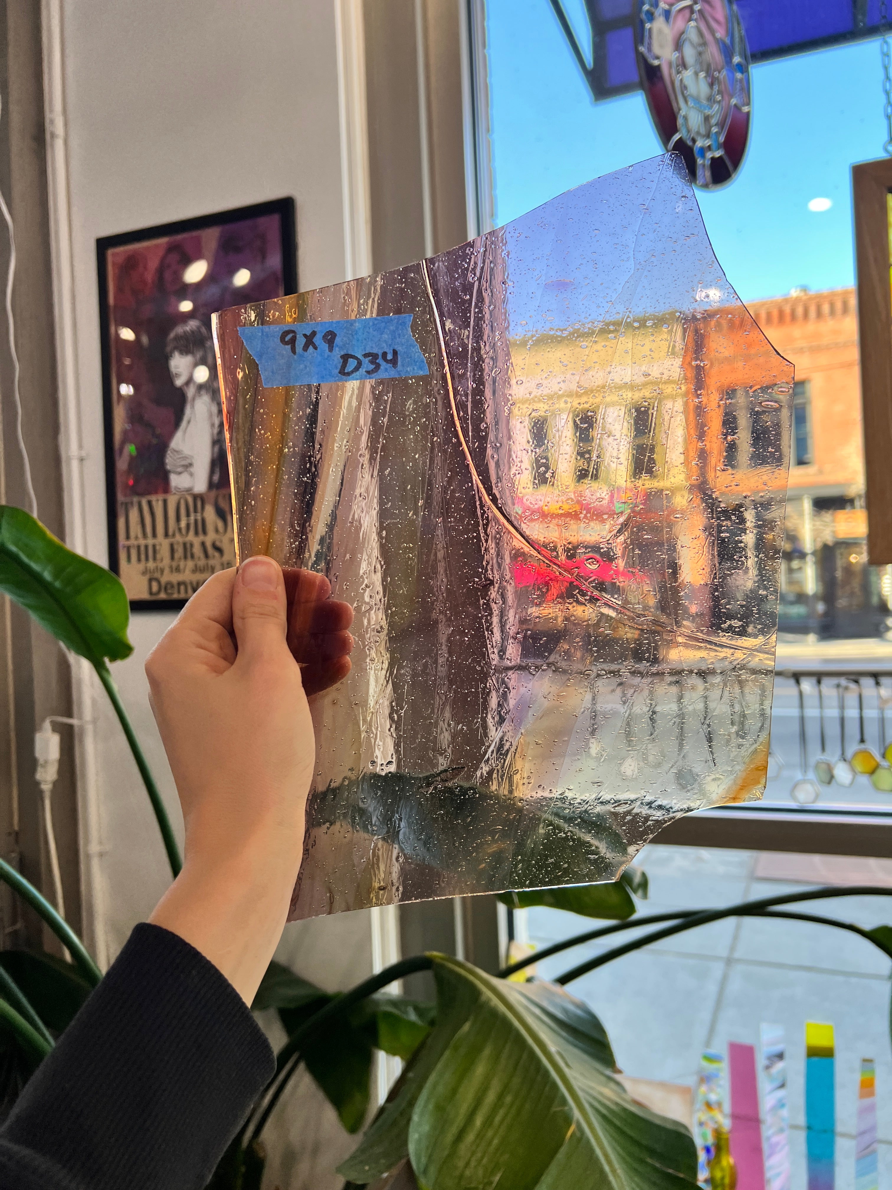 Vintage Multicolored AC Fischer Mouth Blown Glass Sheet Glass Colorado Glassworks